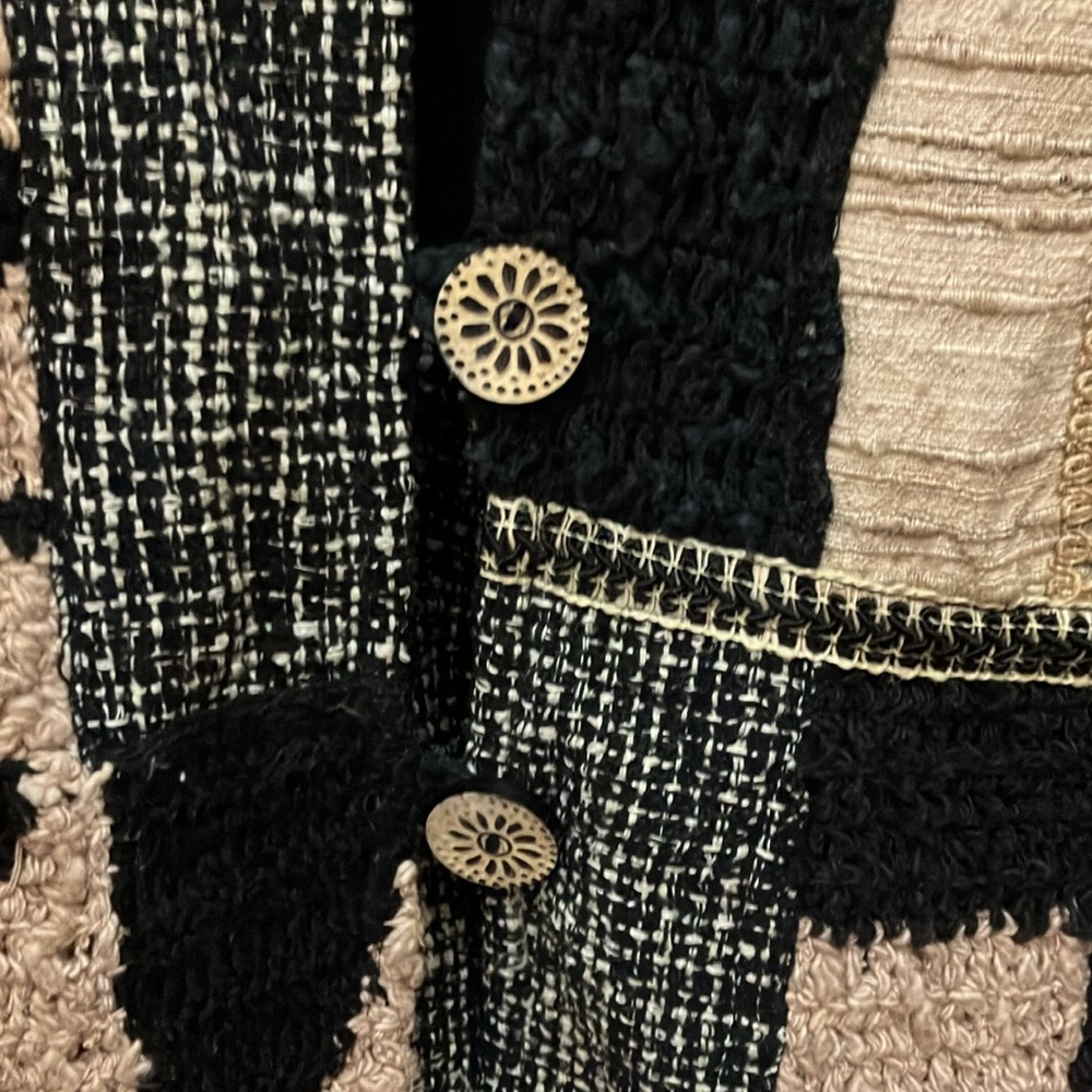 VTG Sandy Starkman Womens Medium Silk Cotton Patchwork Art to Wear Lagenlook - Picture 11 of 16